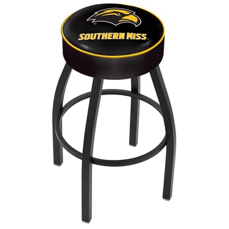 25 4 Southern Miss Cushion Seat,Blk Wrinkle Base Swivel Bar Stool